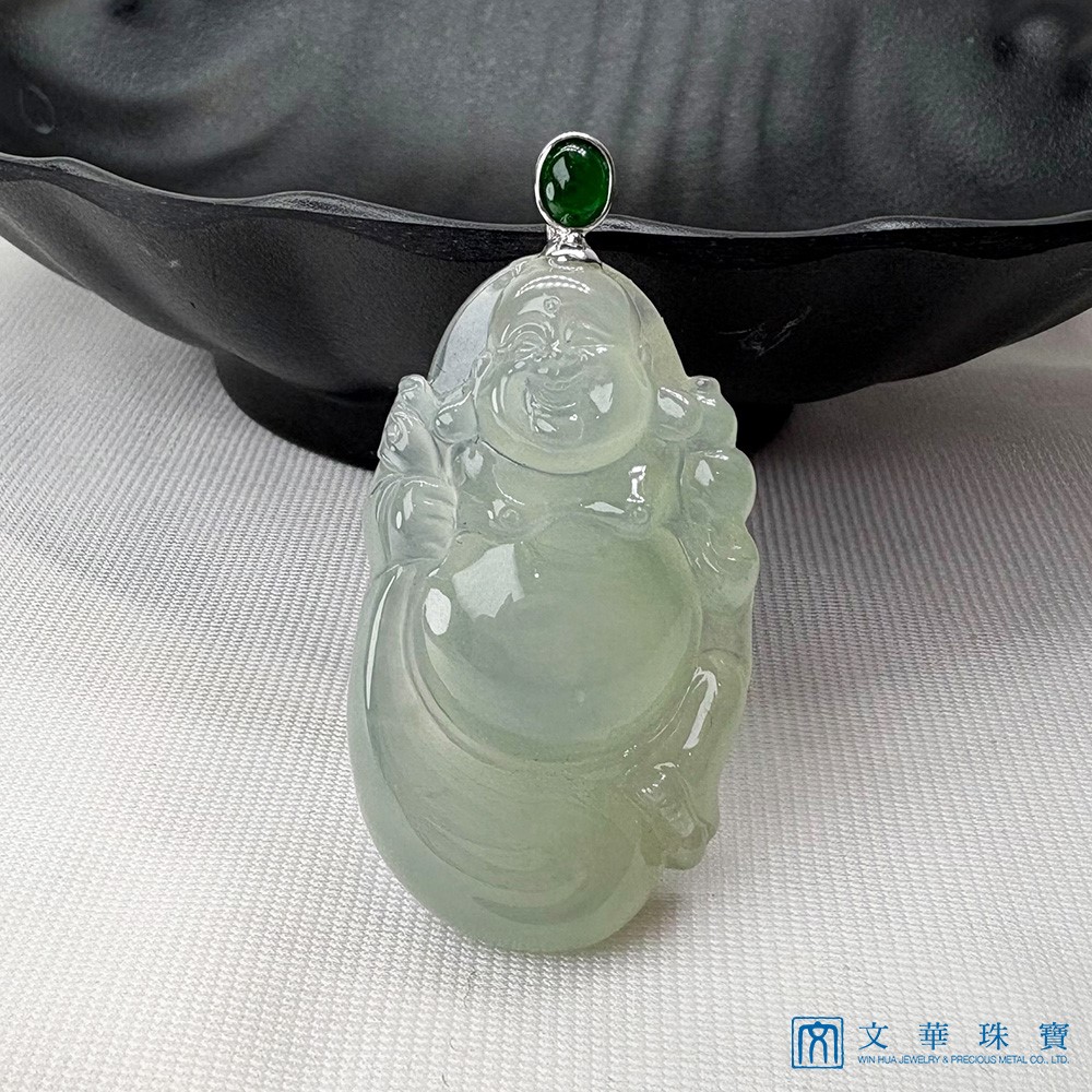 玻璃種芙蓉綠布袋彌勒