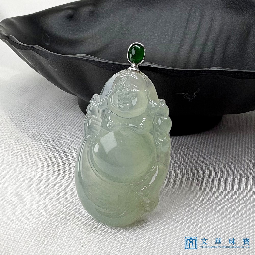 玻璃種芙蓉綠布袋彌勒