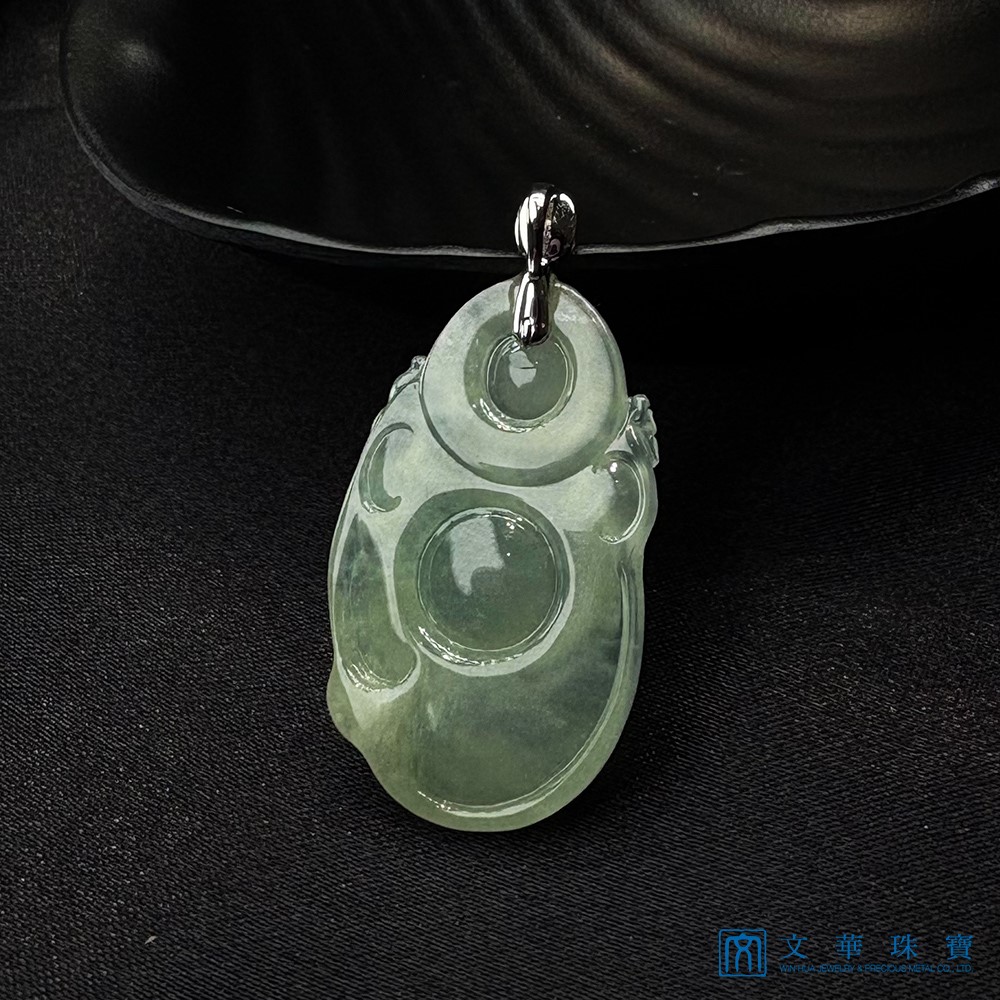 玻璃種芙蓉綠布袋彌勒