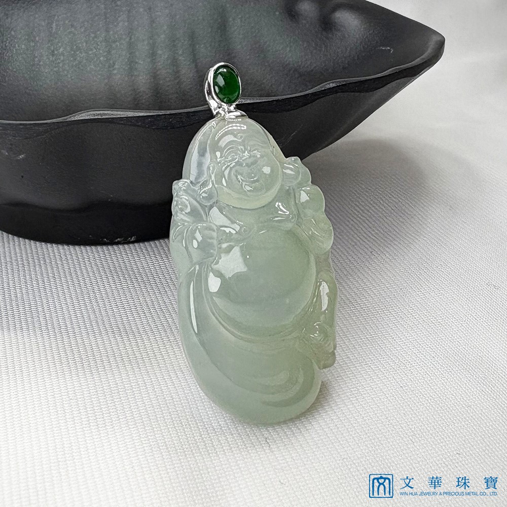 玻璃種芙蓉綠布袋彌勒