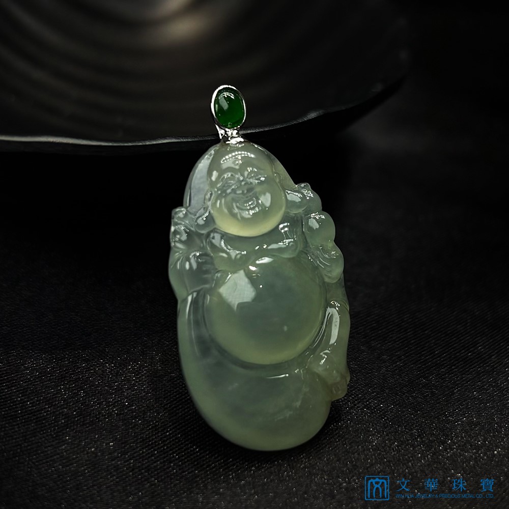 玻璃種芙蓉綠布袋彌勒