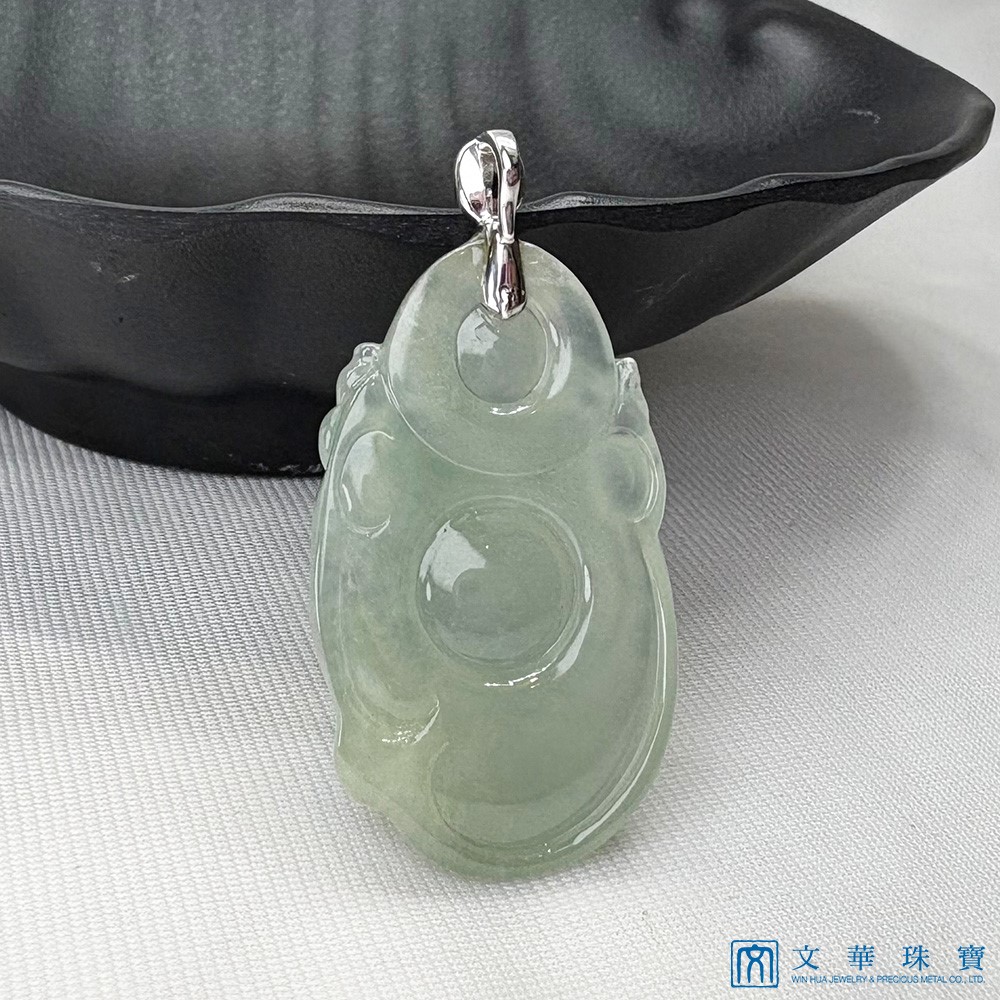 玻璃種芙蓉綠布袋彌勒