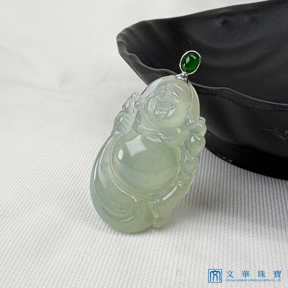 玻璃種芙蓉綠布袋彌勒