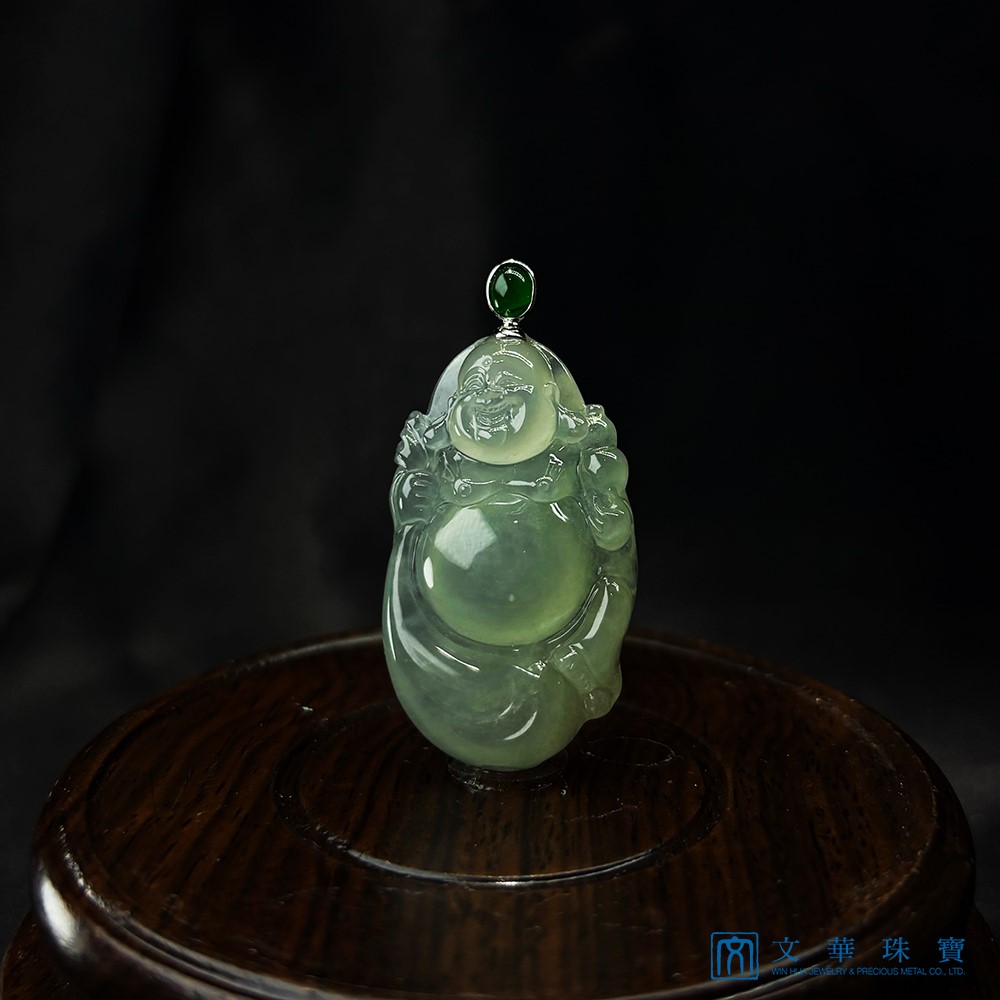 玻璃種芙蓉綠布袋彌勒