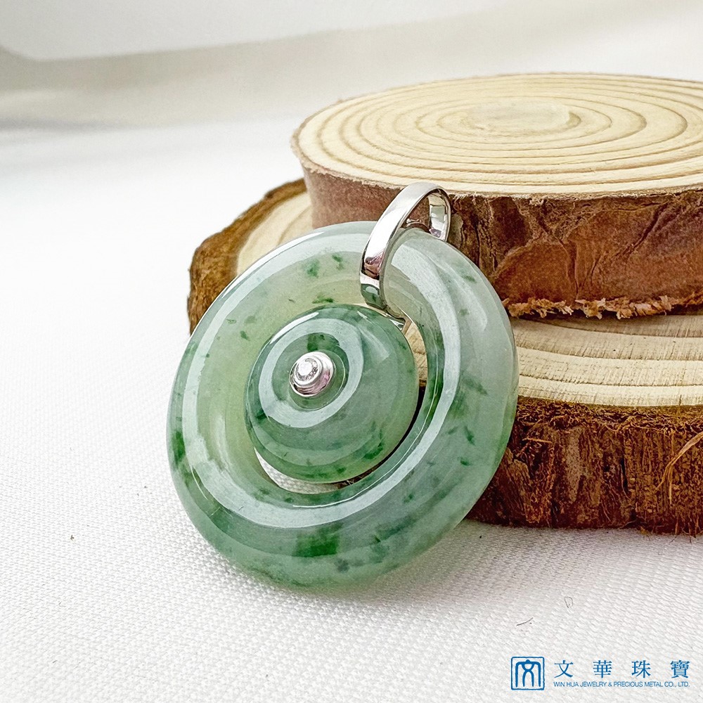 冰糯飄花母子平安扣