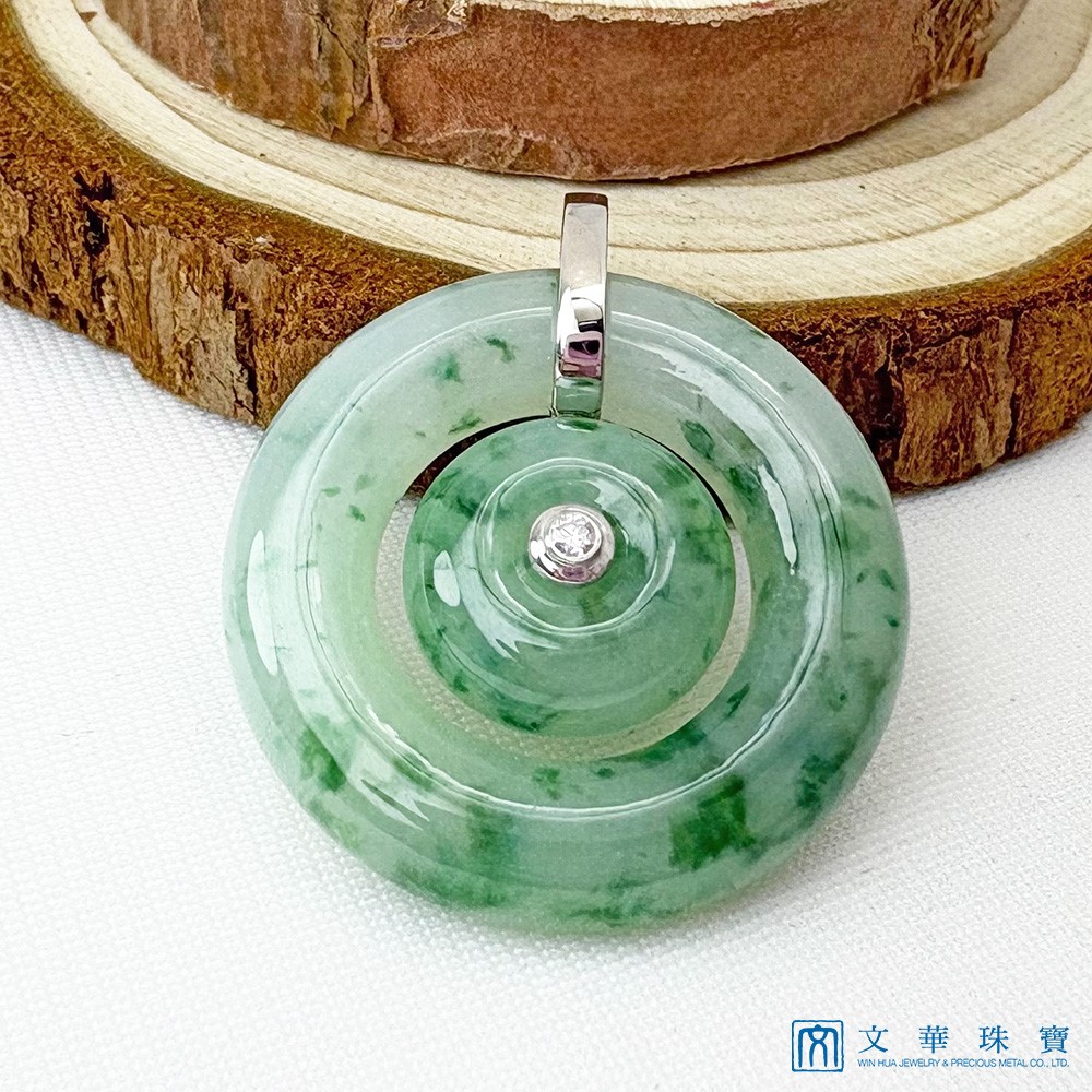 冰糯飄花母子平安扣