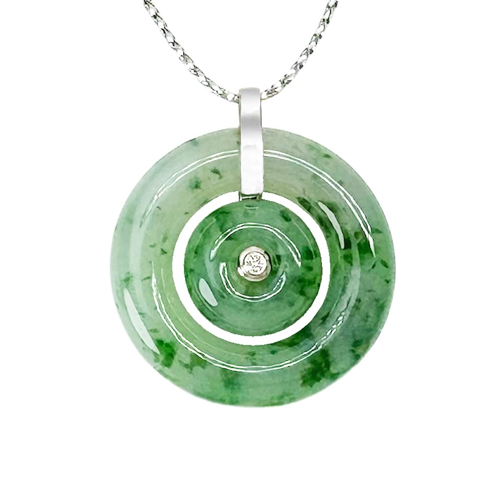 冰糯飄花母子平安扣