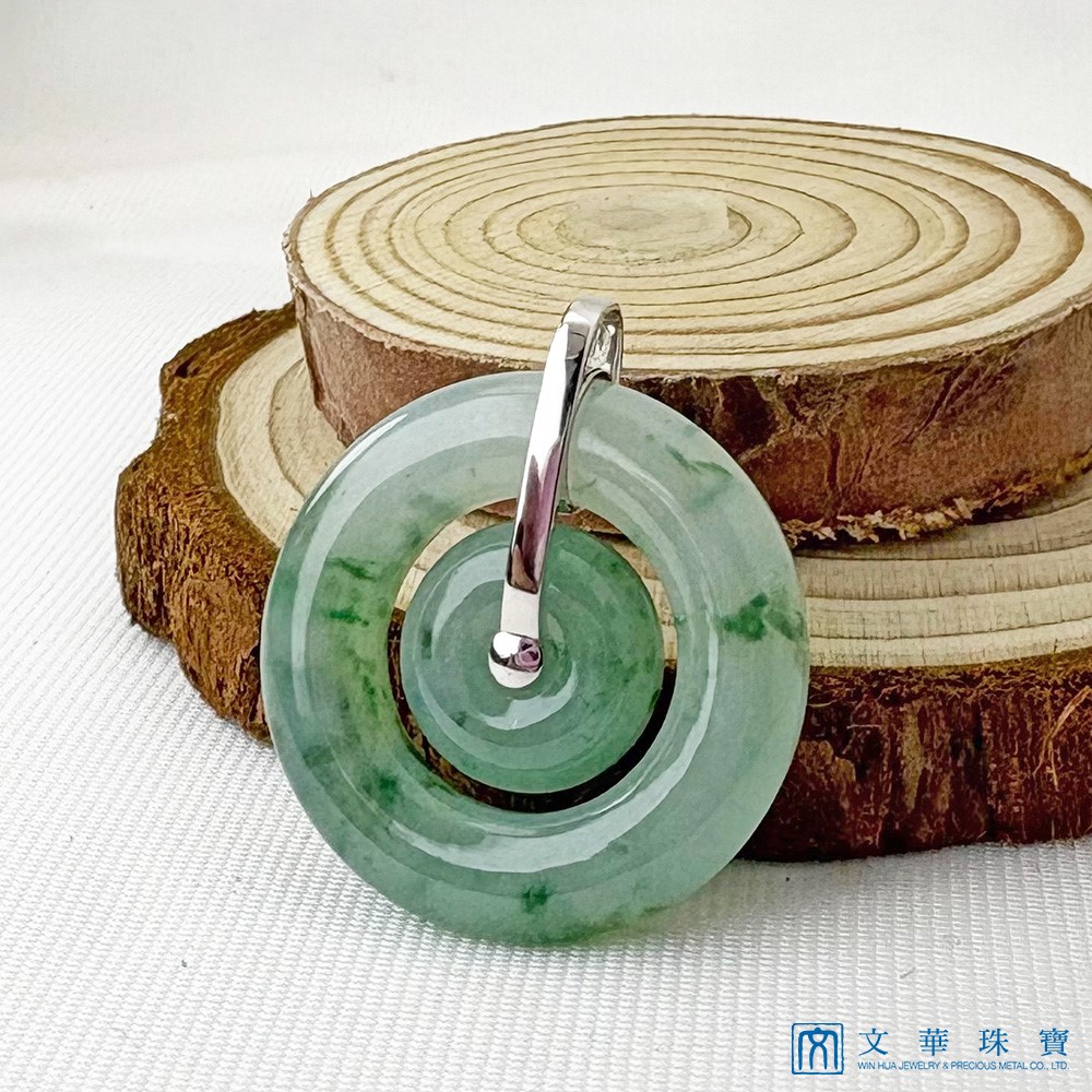 冰糯飄花母子平安扣