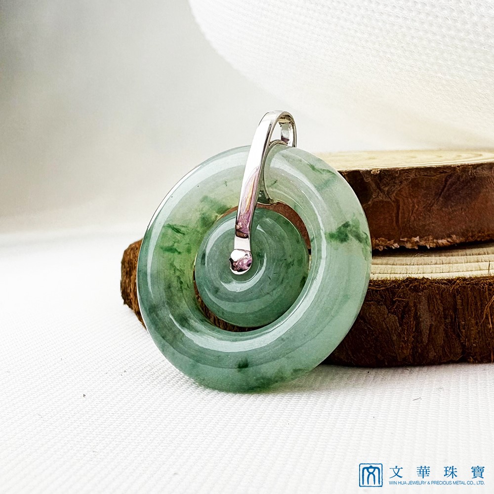 冰糯飄花母子平安扣