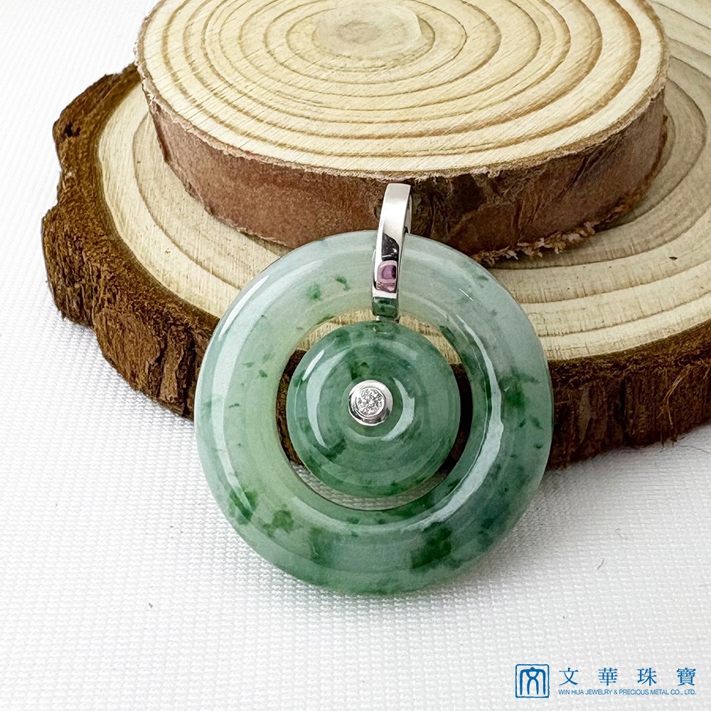 冰糯飄花母子平安扣