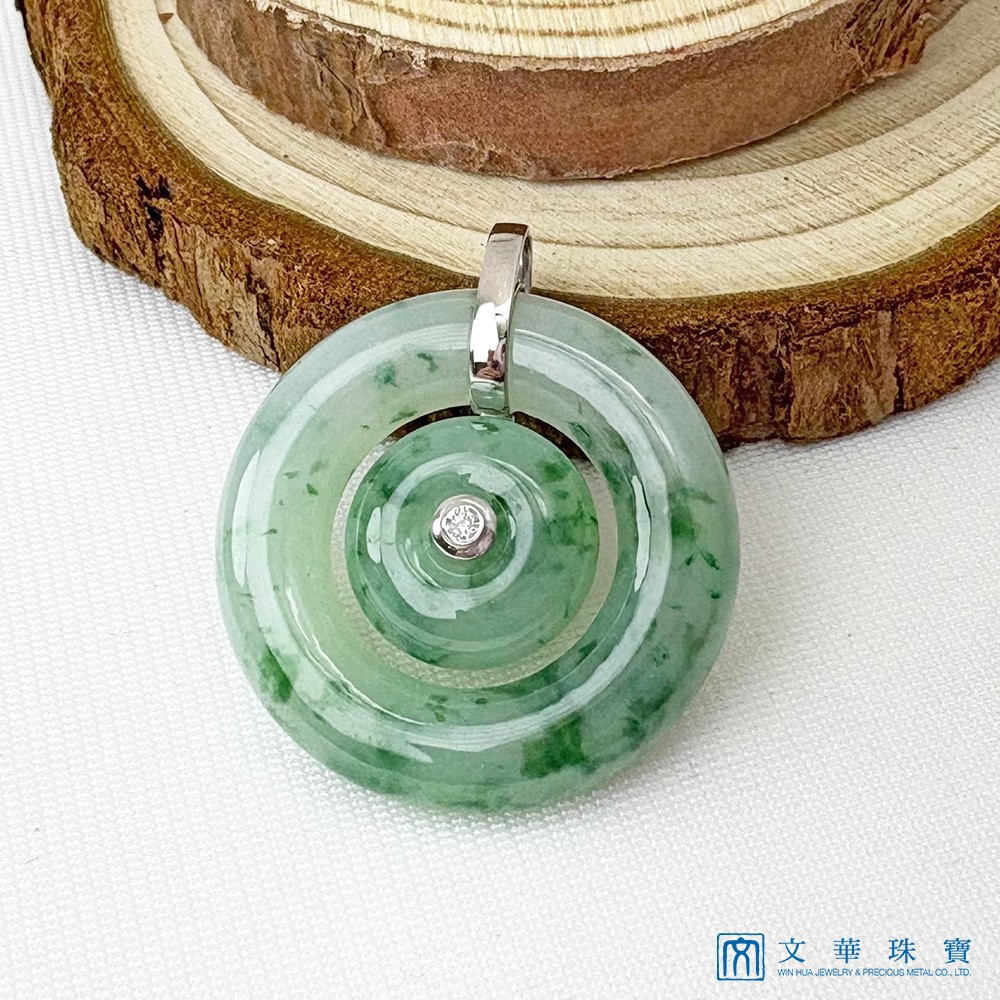 冰糯飄花母子平安扣