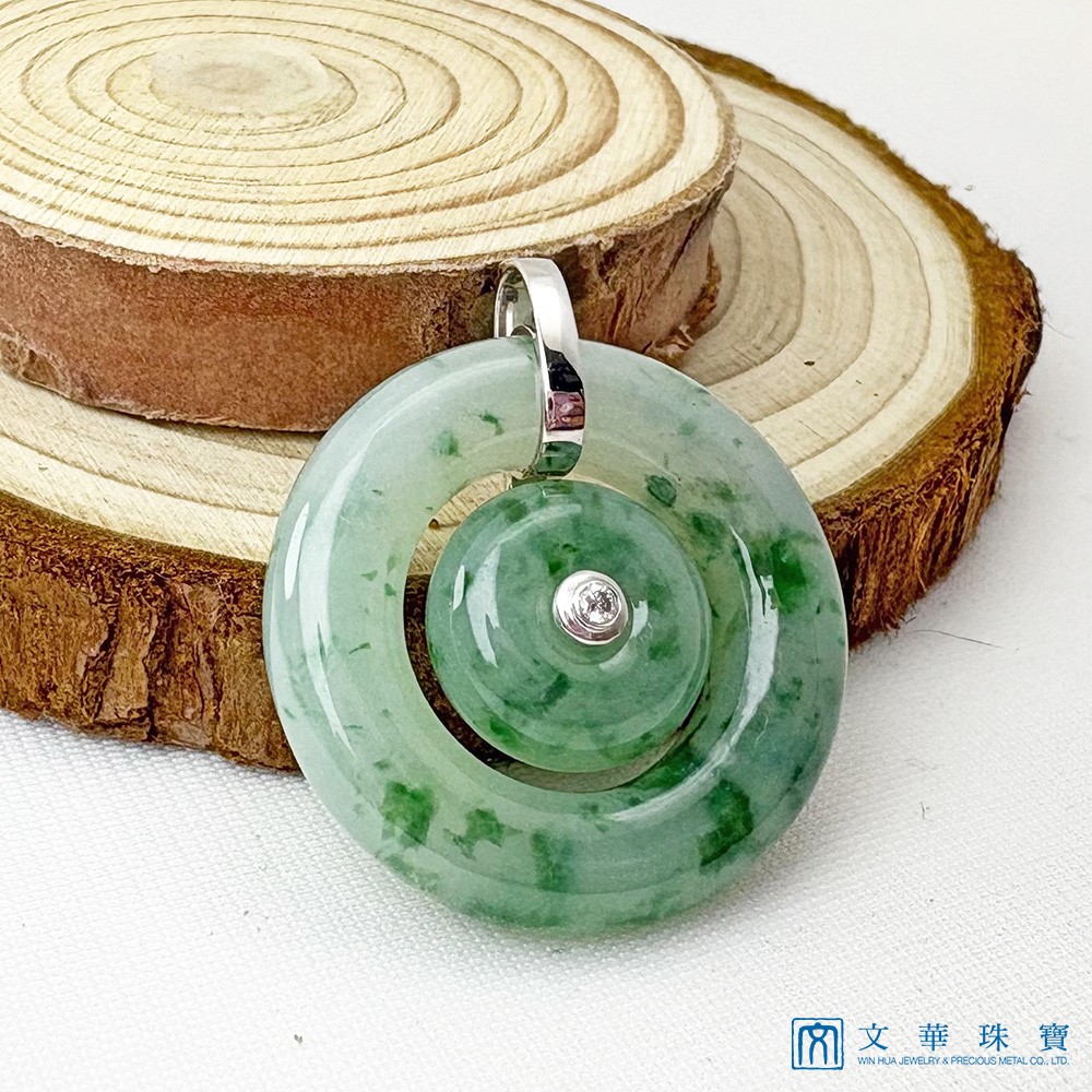 冰糯飄花母子平安扣