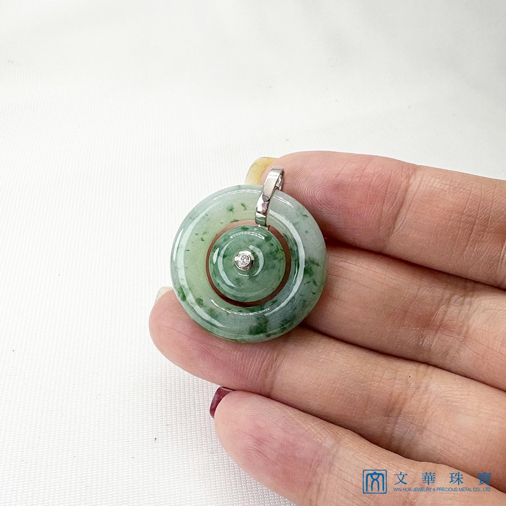 冰糯飄花母子平安扣