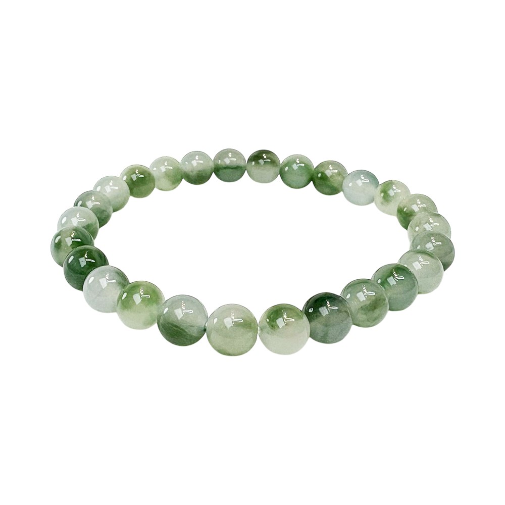 翡翠冰種飄綠玉珠手鍊 約6.8mm(已售出)