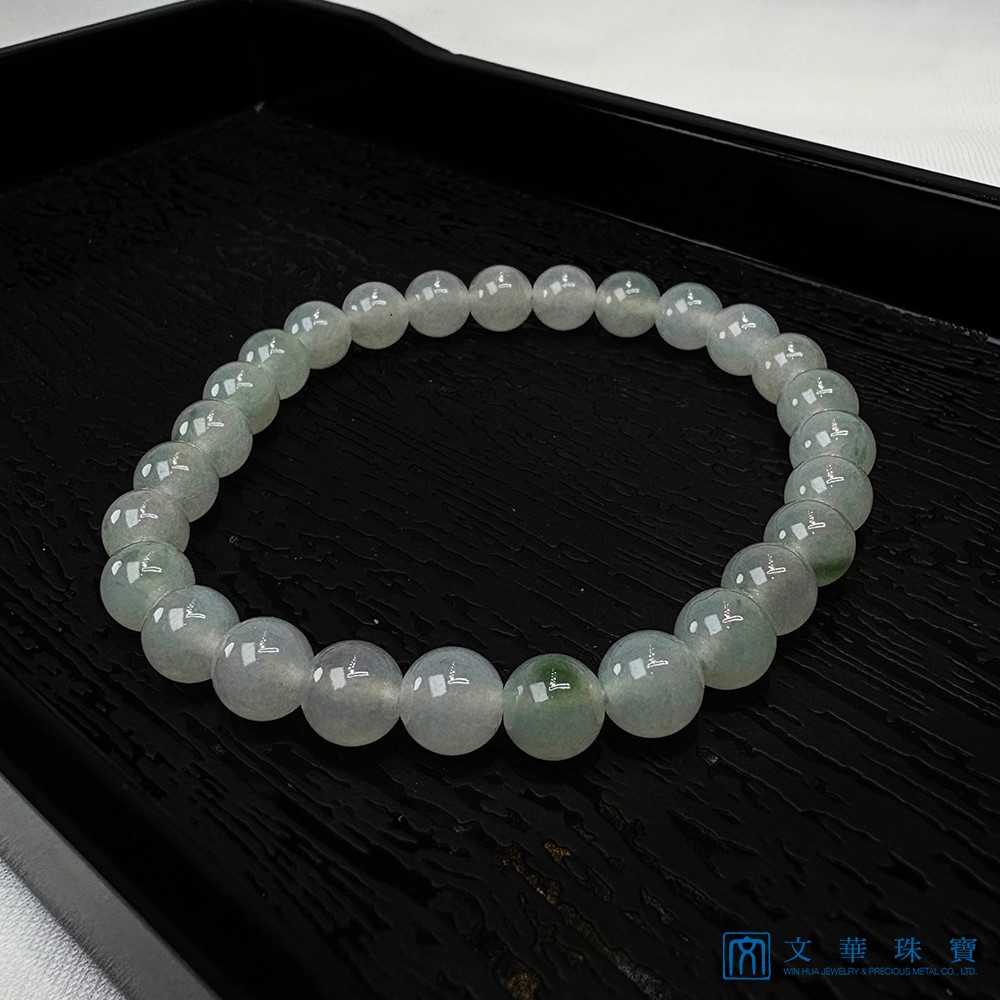 翡翠冰種芙蓉玉珠手鍊 約7mm