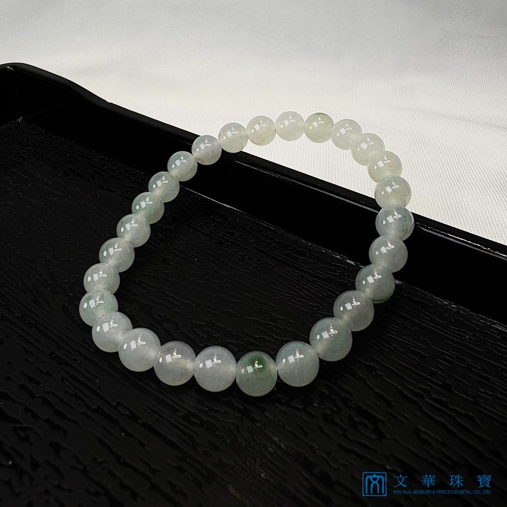 翡翠冰種芙蓉玉珠手鍊 約7mm