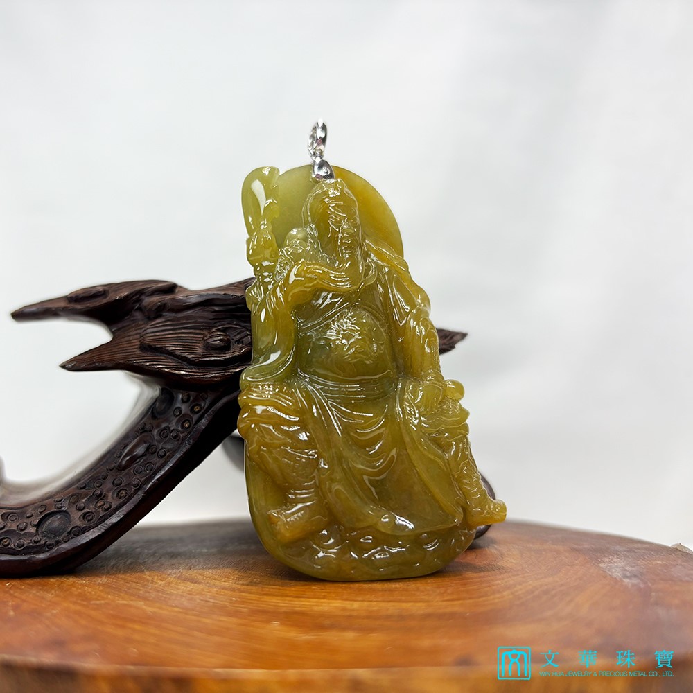霸氣黃翡關公玉墜