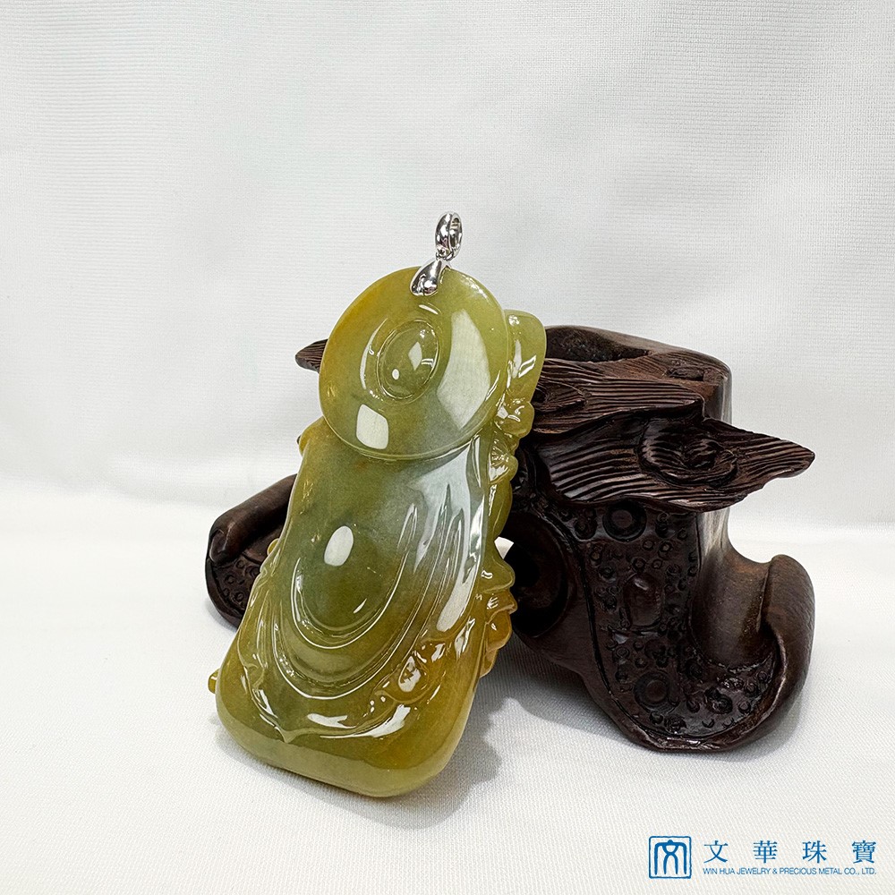 霸氣黃翡關公玉墜