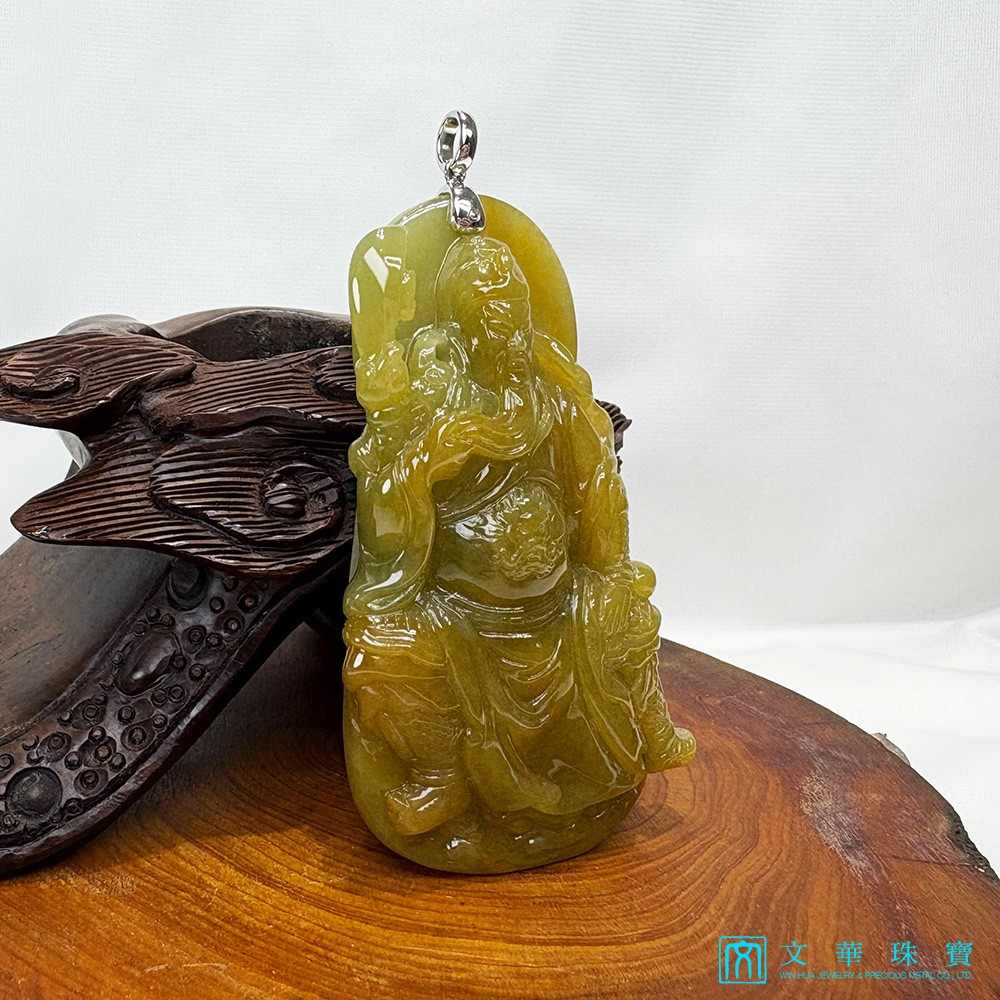 霸氣黃翡關公玉墜