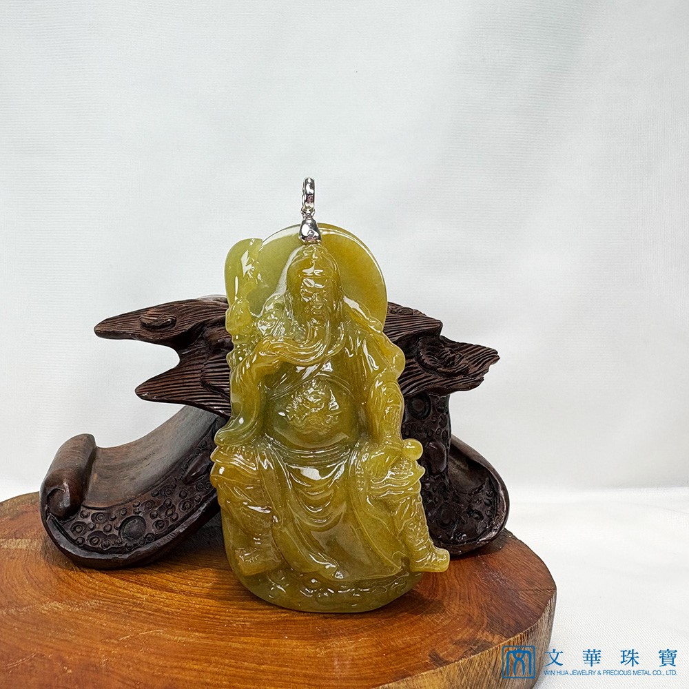 霸氣黃翡關公玉墜