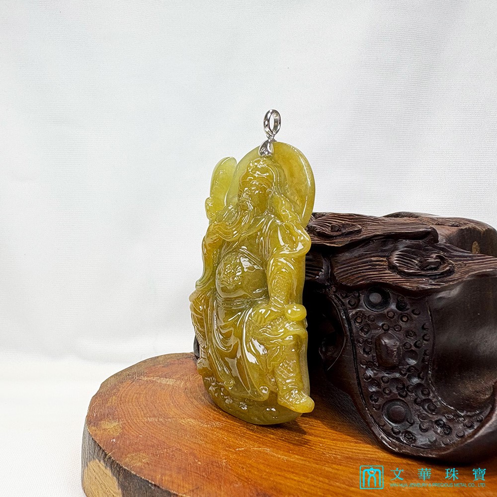 霸氣黃翡關公玉墜