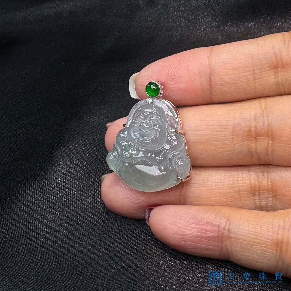 玻璃種起光彌勒佛玉墜