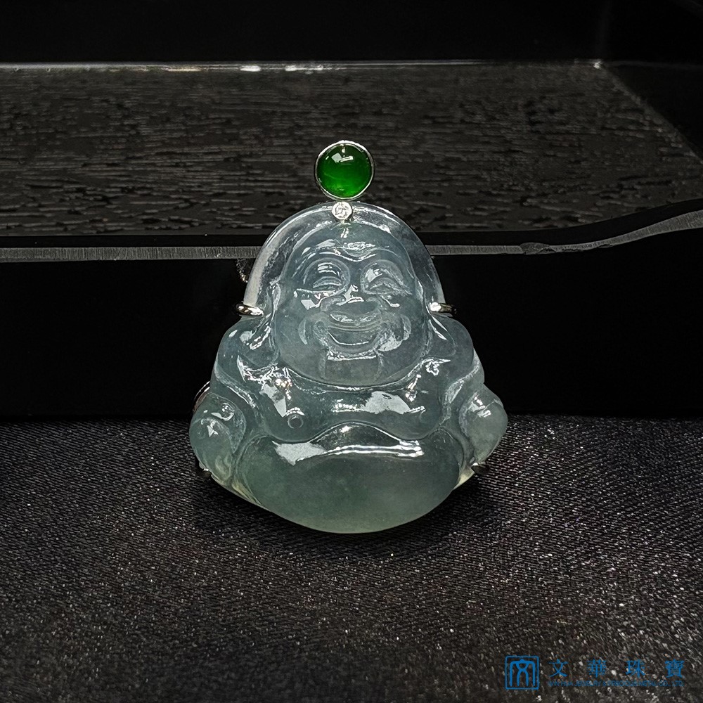 玻璃種起光彌勒佛玉墜