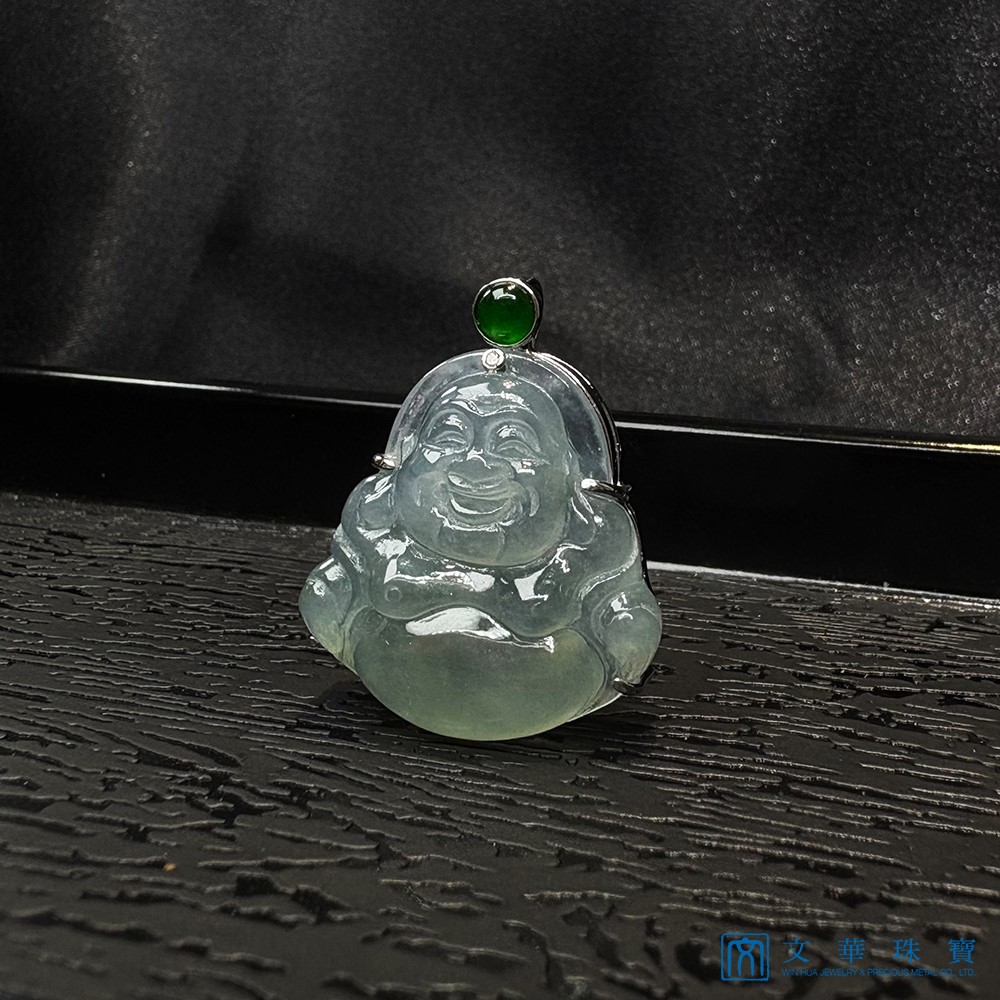 玻璃種起光彌勒佛玉墜