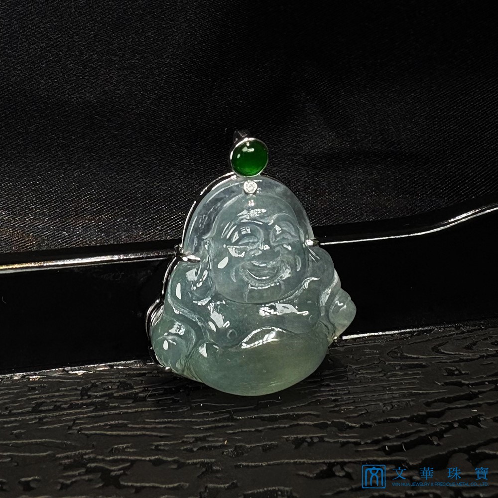 玻璃種起光彌勒佛玉墜