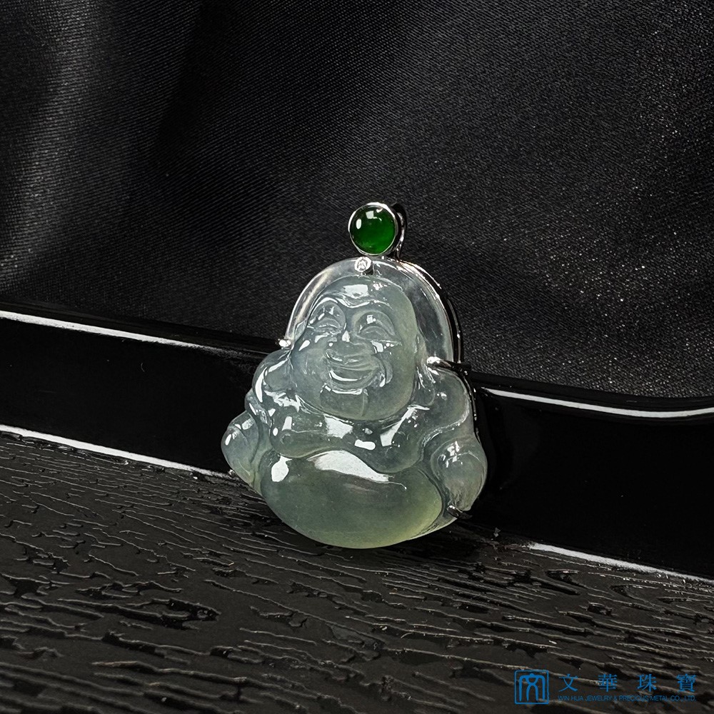 玻璃種起光彌勒佛玉墜