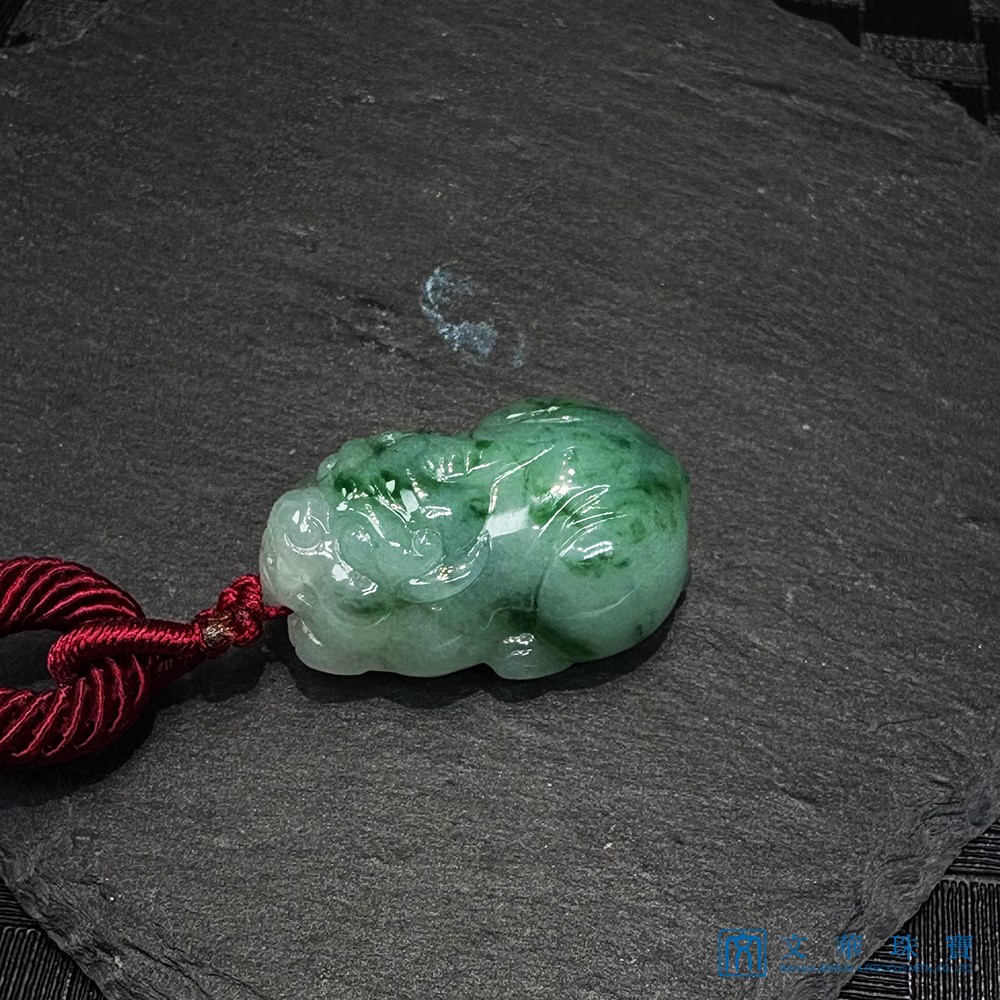 翡翠飄花貔貅把玩掛件(已售出)