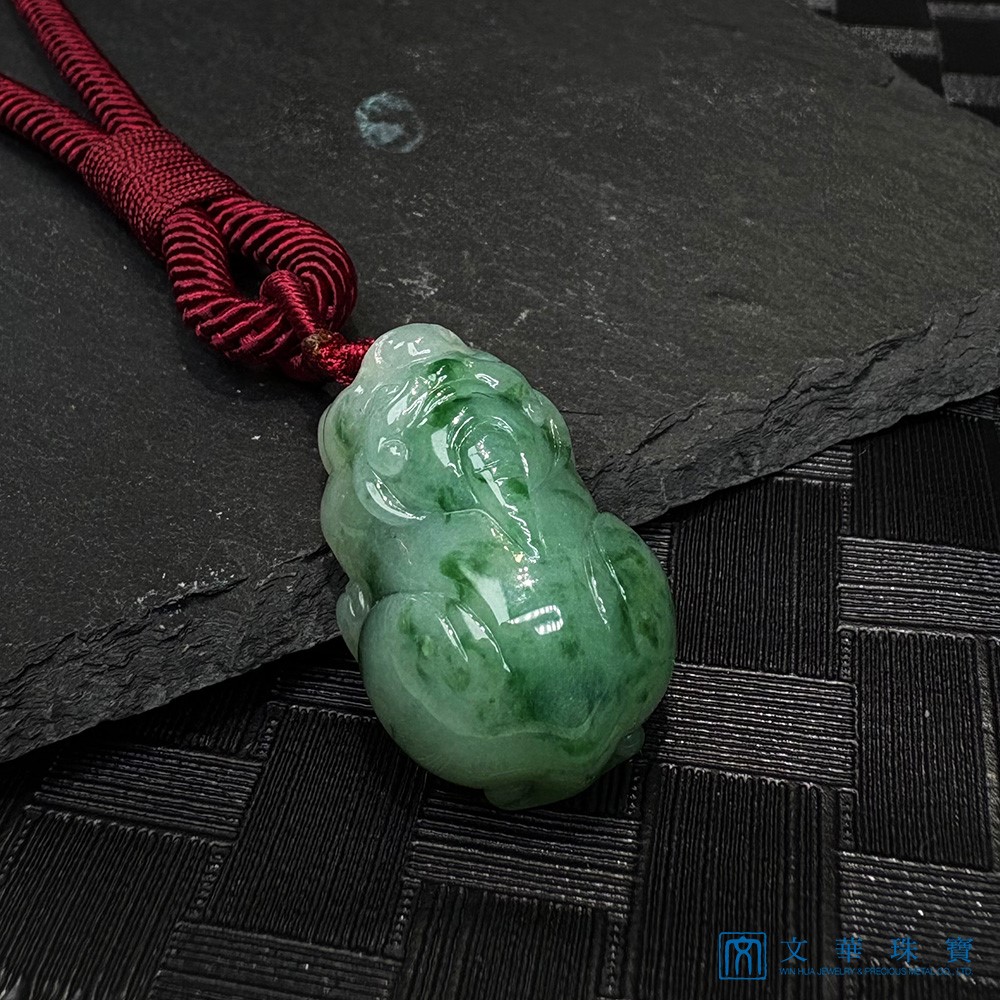翡翠飄花貔貅把玩掛件(已售出)
