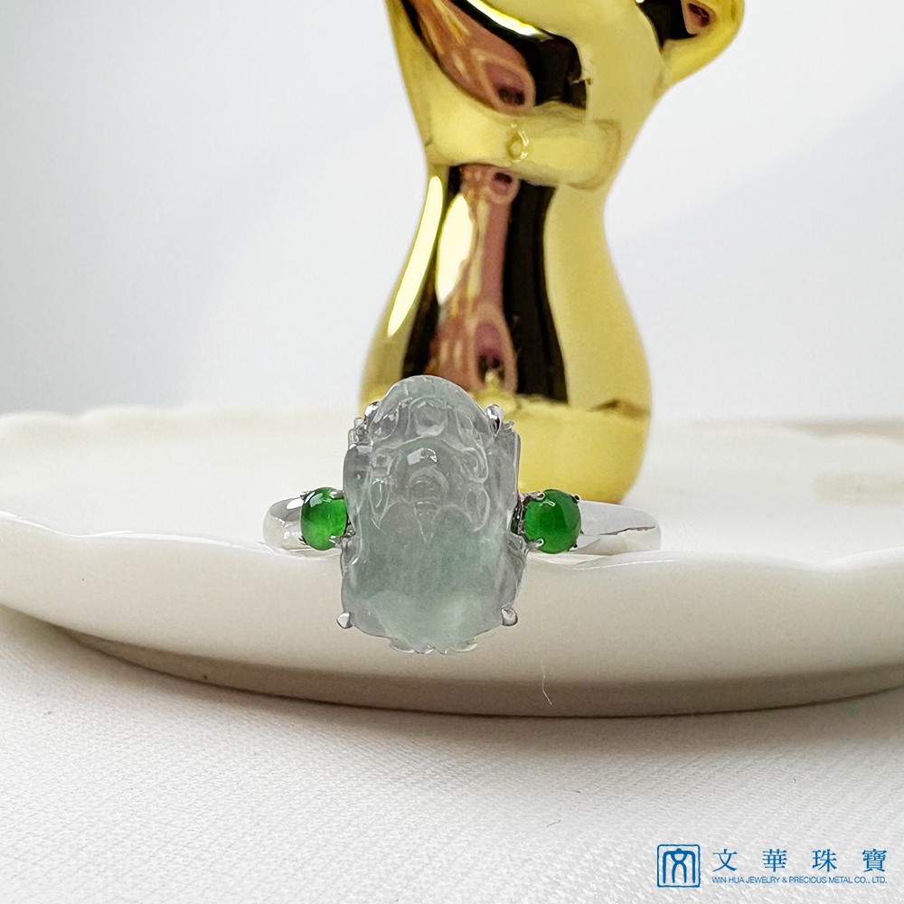 玻璃種貔貅戒指 國際圍10號