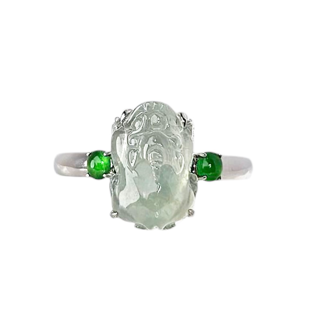 玻璃種貔貅戒指 國際圍10號