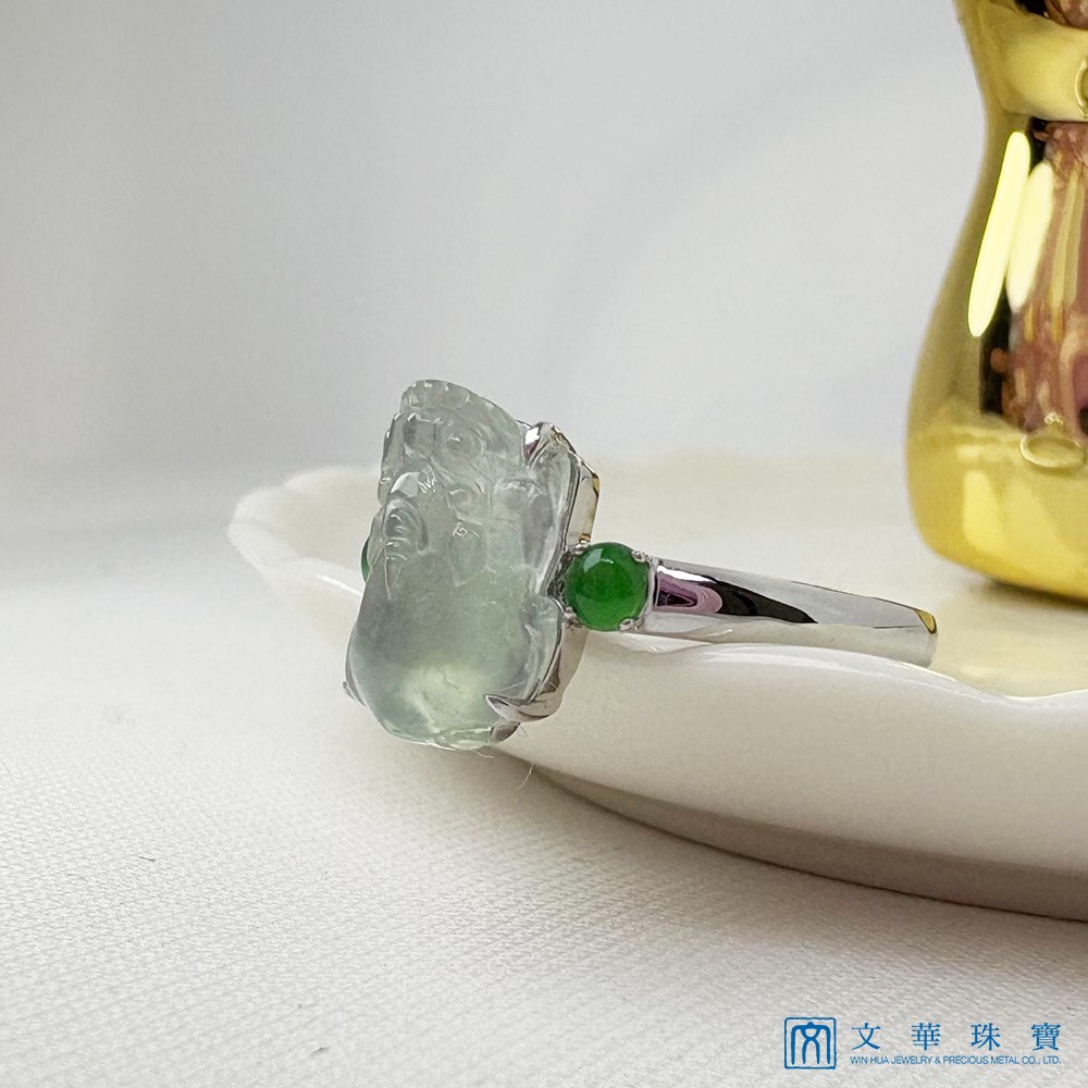 玻璃種貔貅戒指 國際圍10號