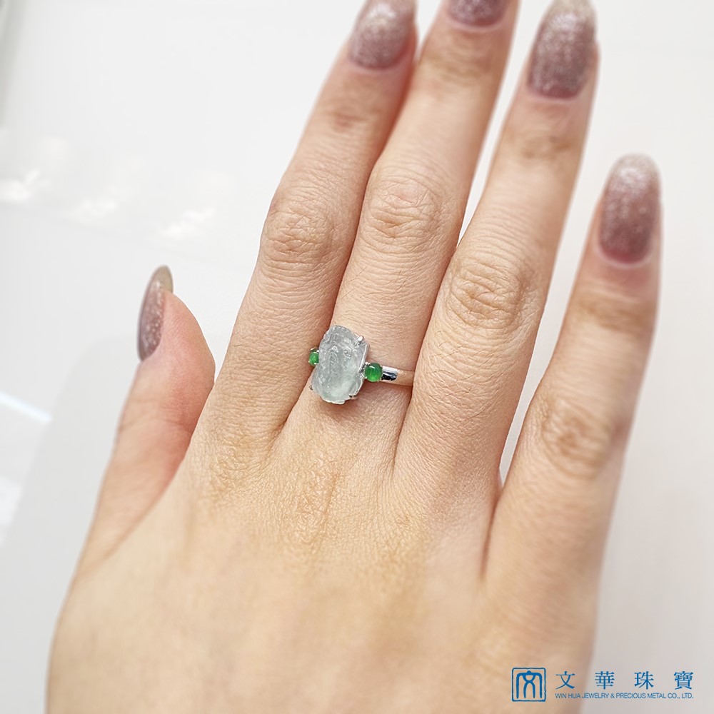 玻璃種貔貅戒指 國際圍10號