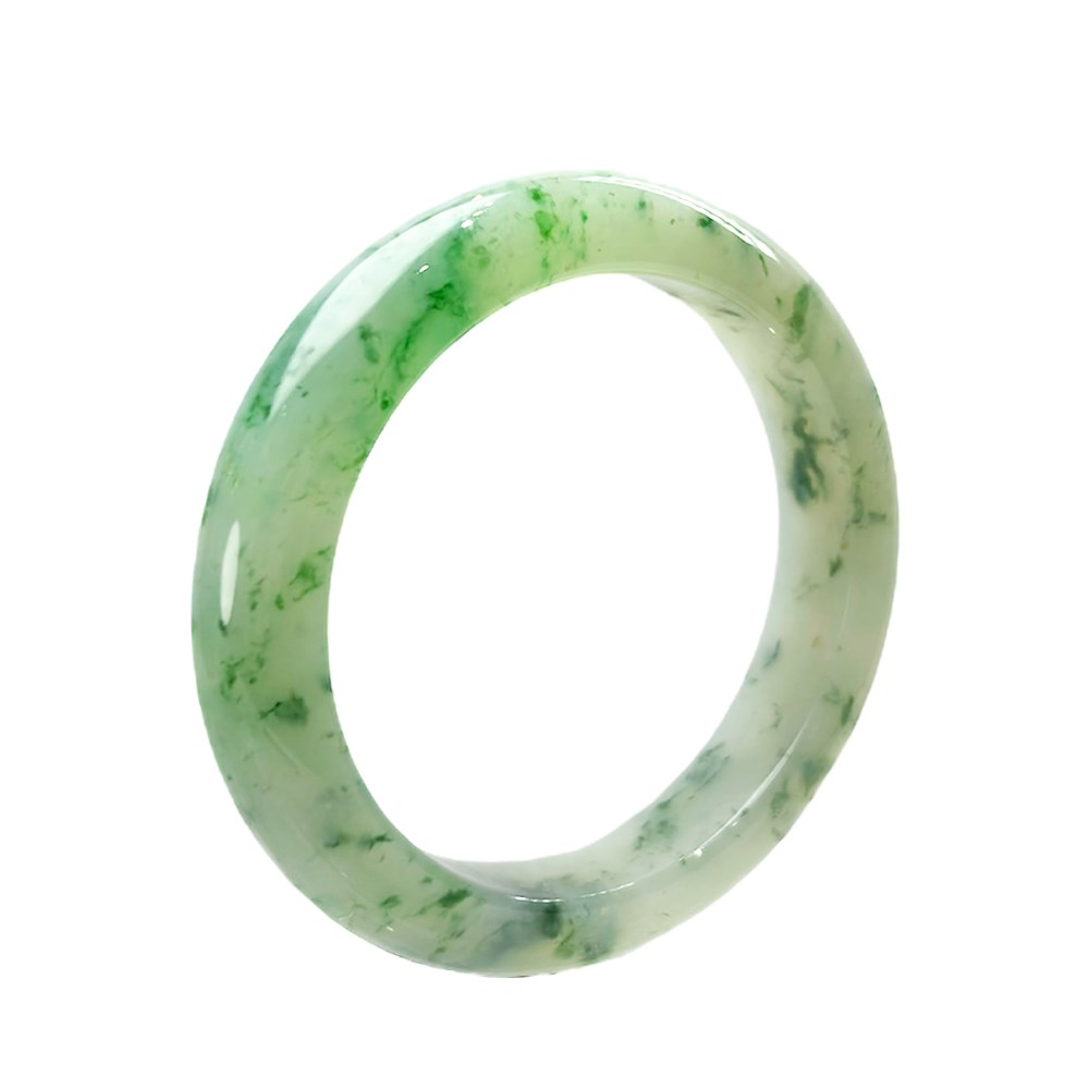 翡翠飄花平安鐲 約17.3圍