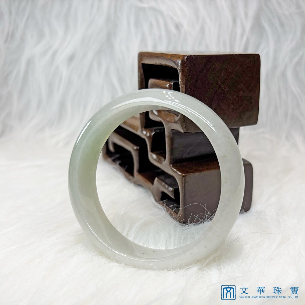 翡翠糯冰淡芙蓉厚庄寬版玉鐲 約19.3圍