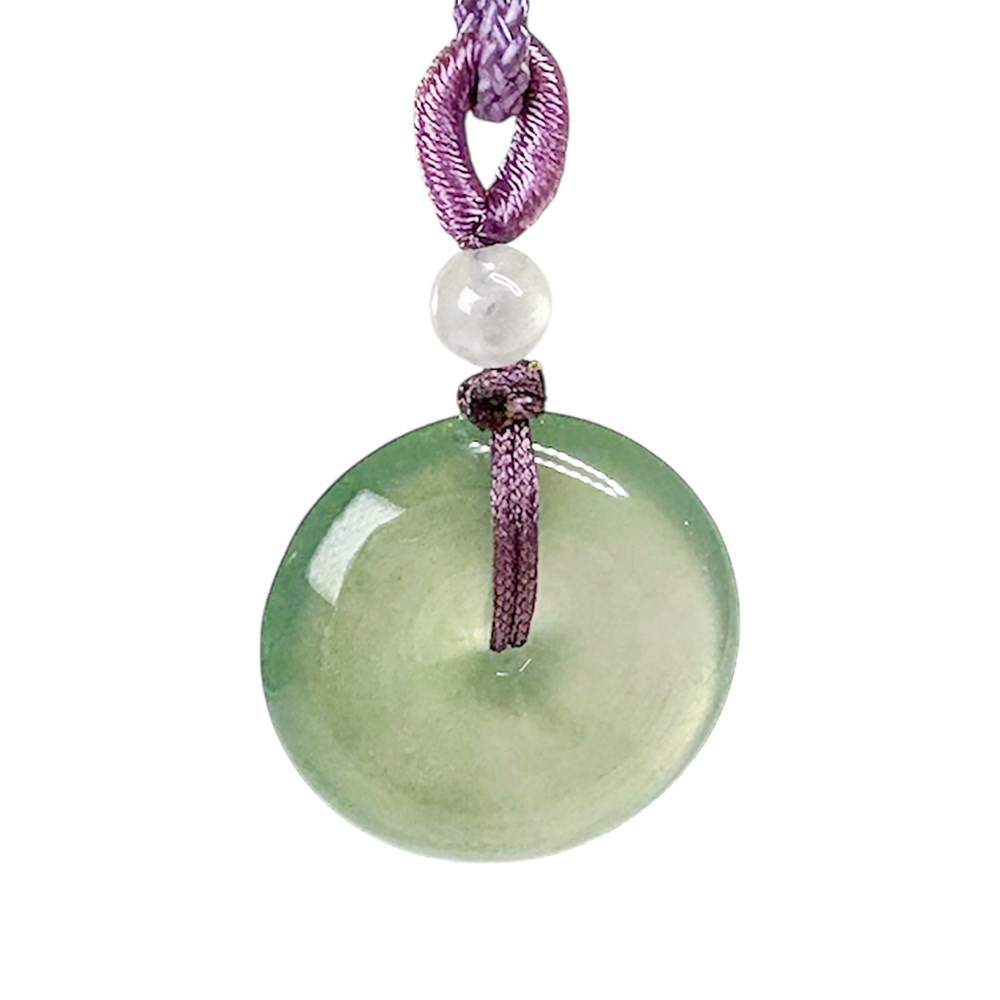 翡翠玻璃種晴水綠平安扣 贈精美中國繩乙入