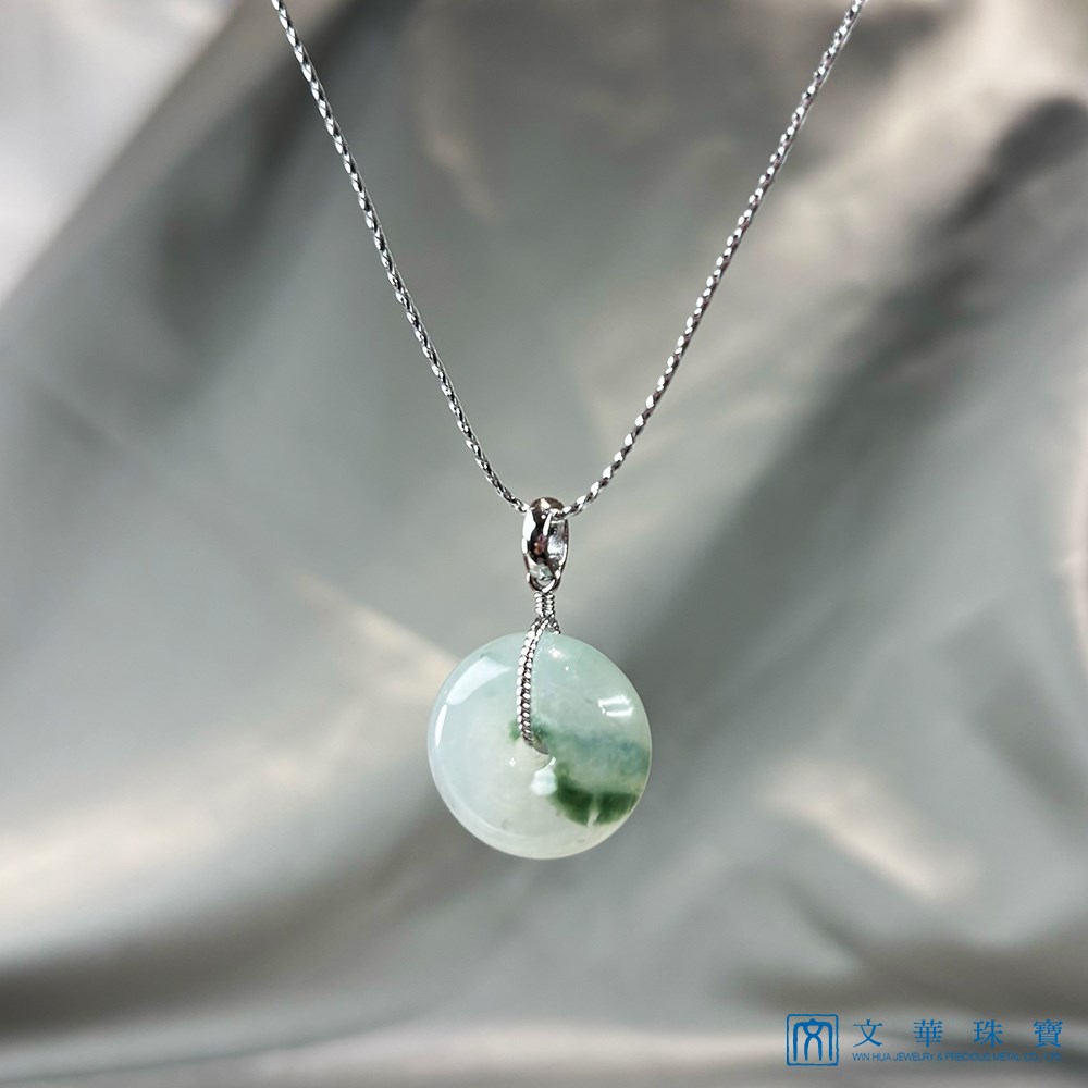  翡翠冰糯飄蘭花平安扣玉墜(已售出)