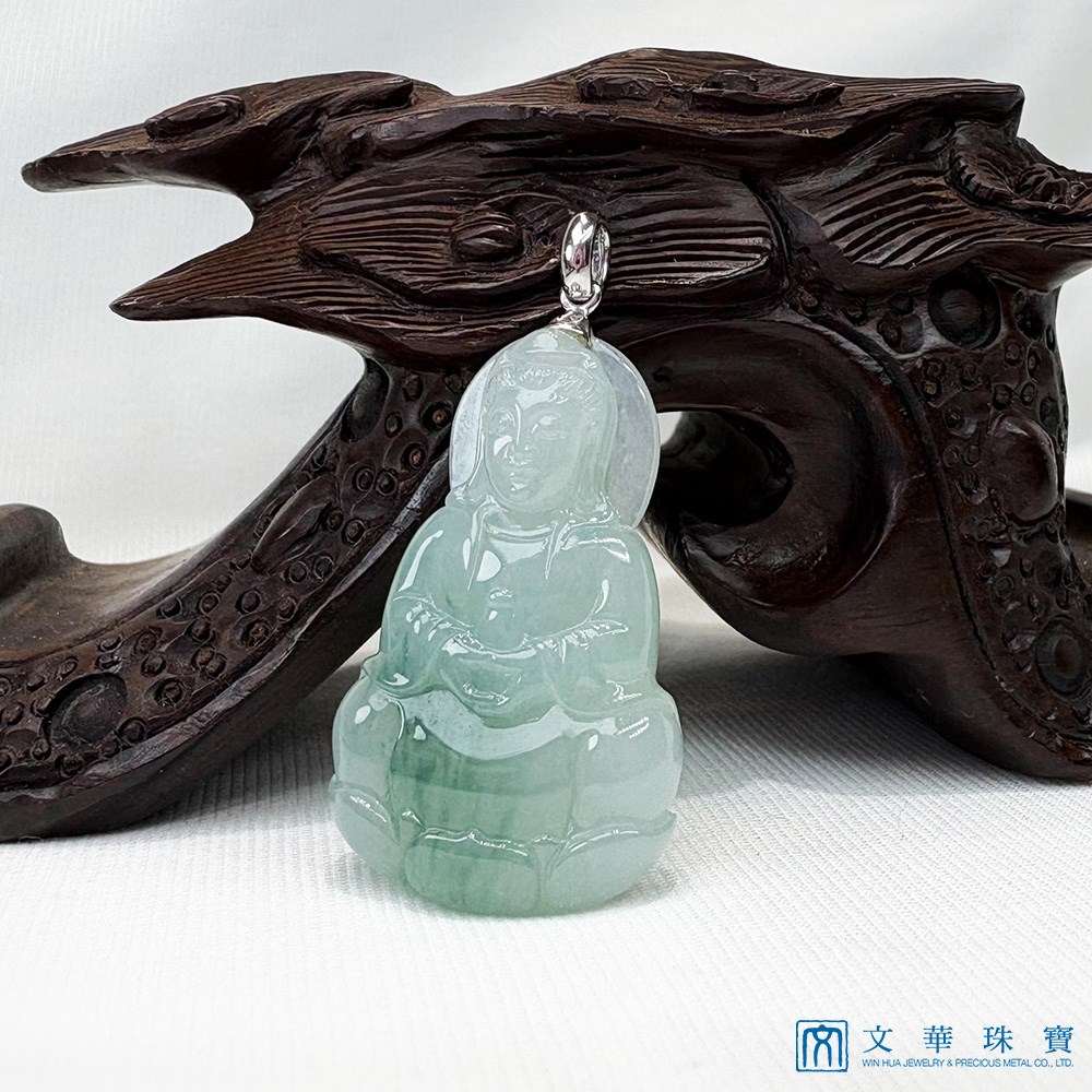 翡翠芙蓉飄綠觀音玉墜