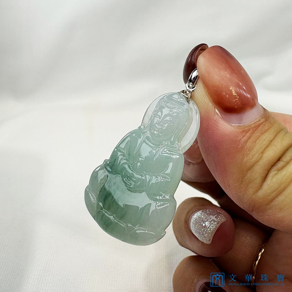 翡翠芙蓉飄綠觀音玉墜