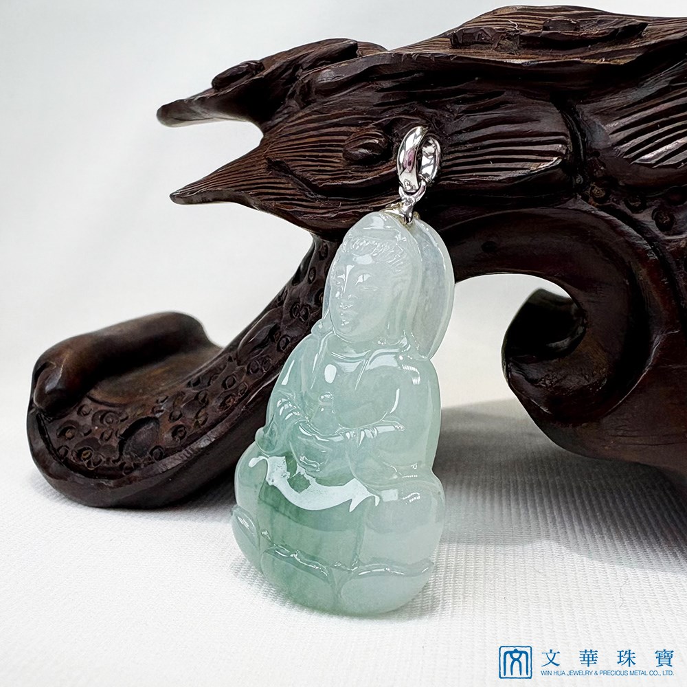 翡翠芙蓉飄綠觀音玉墜