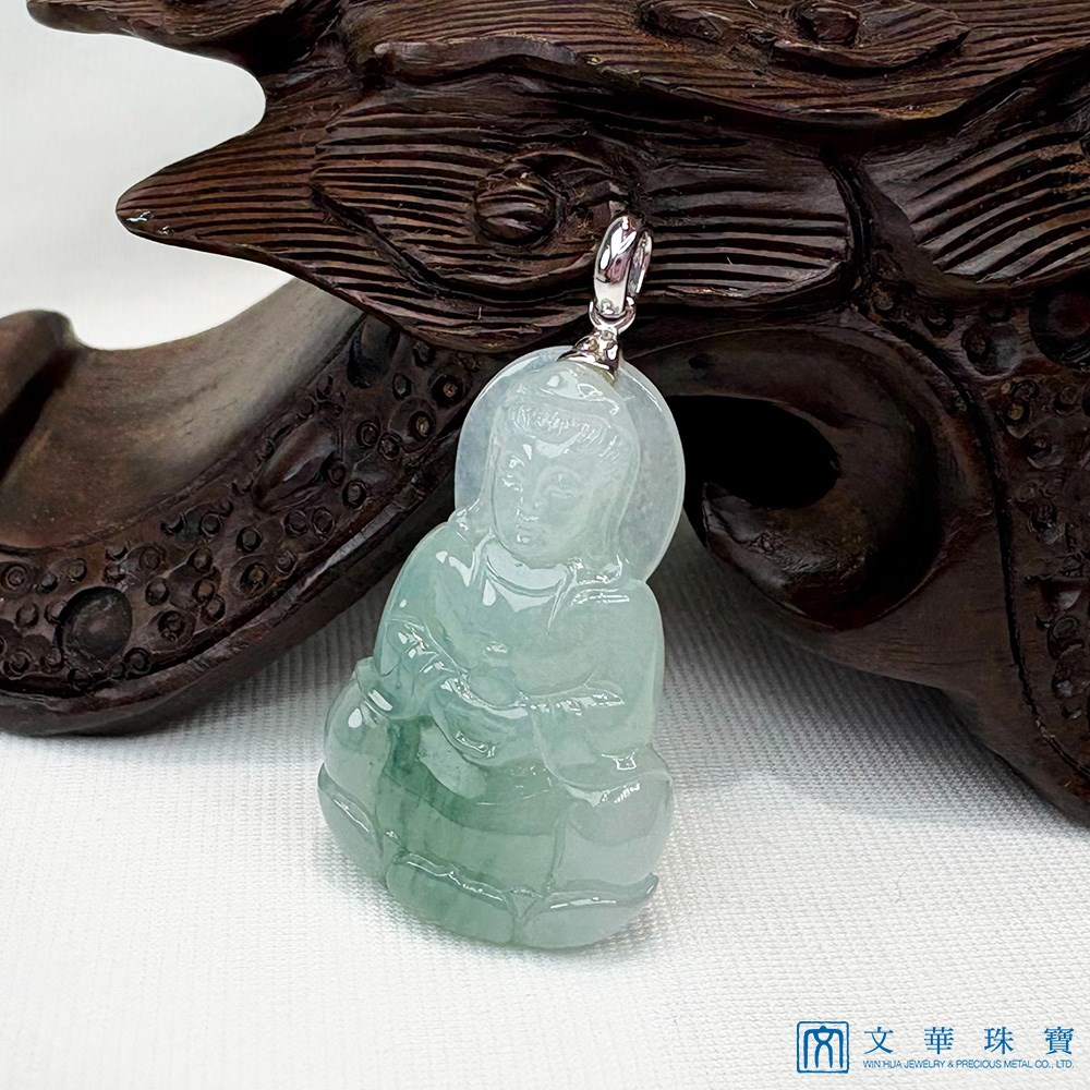 翡翠芙蓉飄綠觀音玉墜