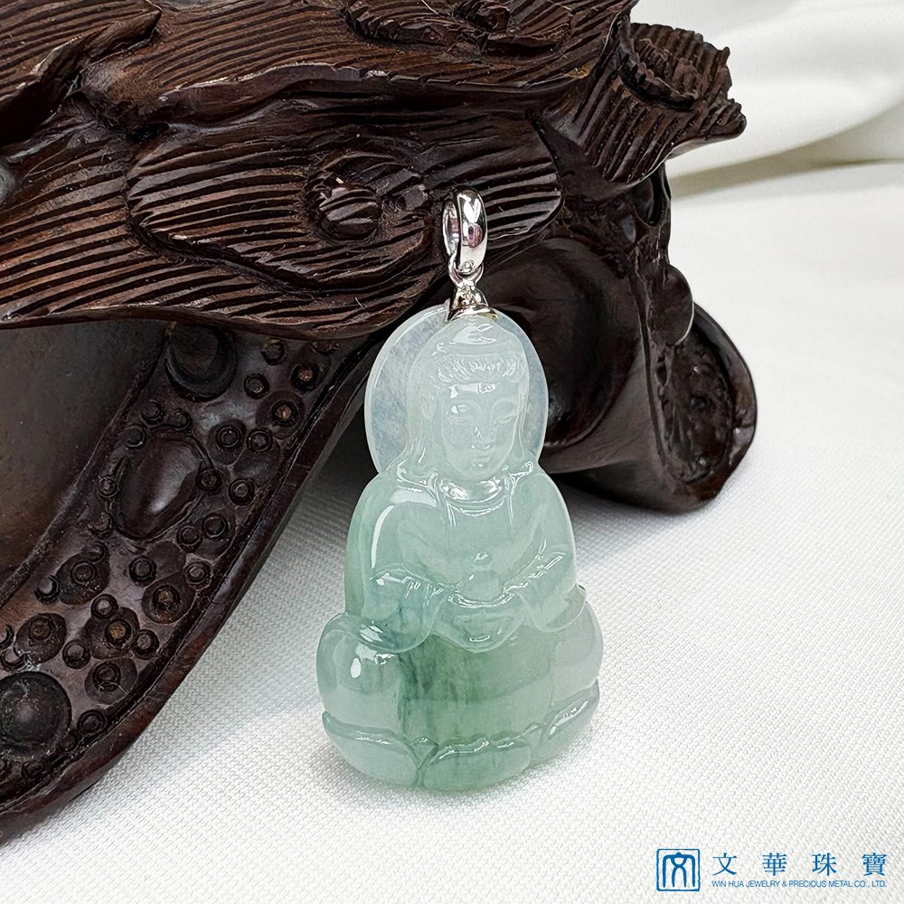 翡翠芙蓉飄綠觀音玉墜