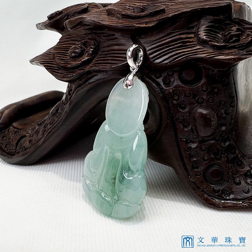 翡翠芙蓉飄綠觀音玉墜