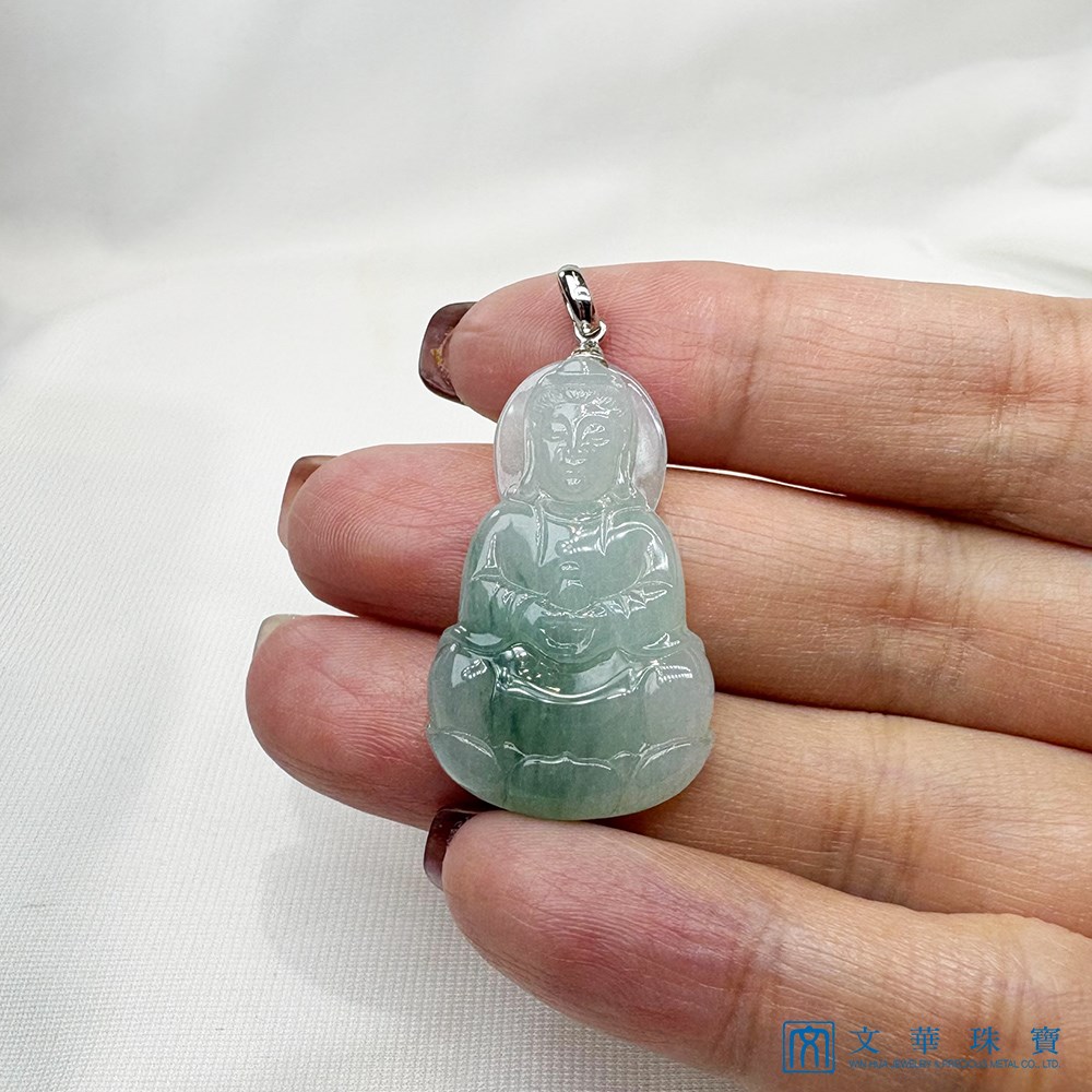 翡翠芙蓉飄綠觀音玉墜