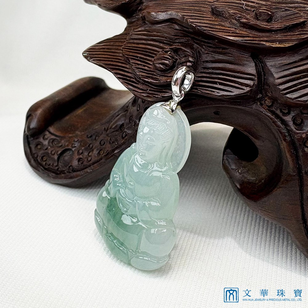 翡翠芙蓉飄綠觀音玉墜