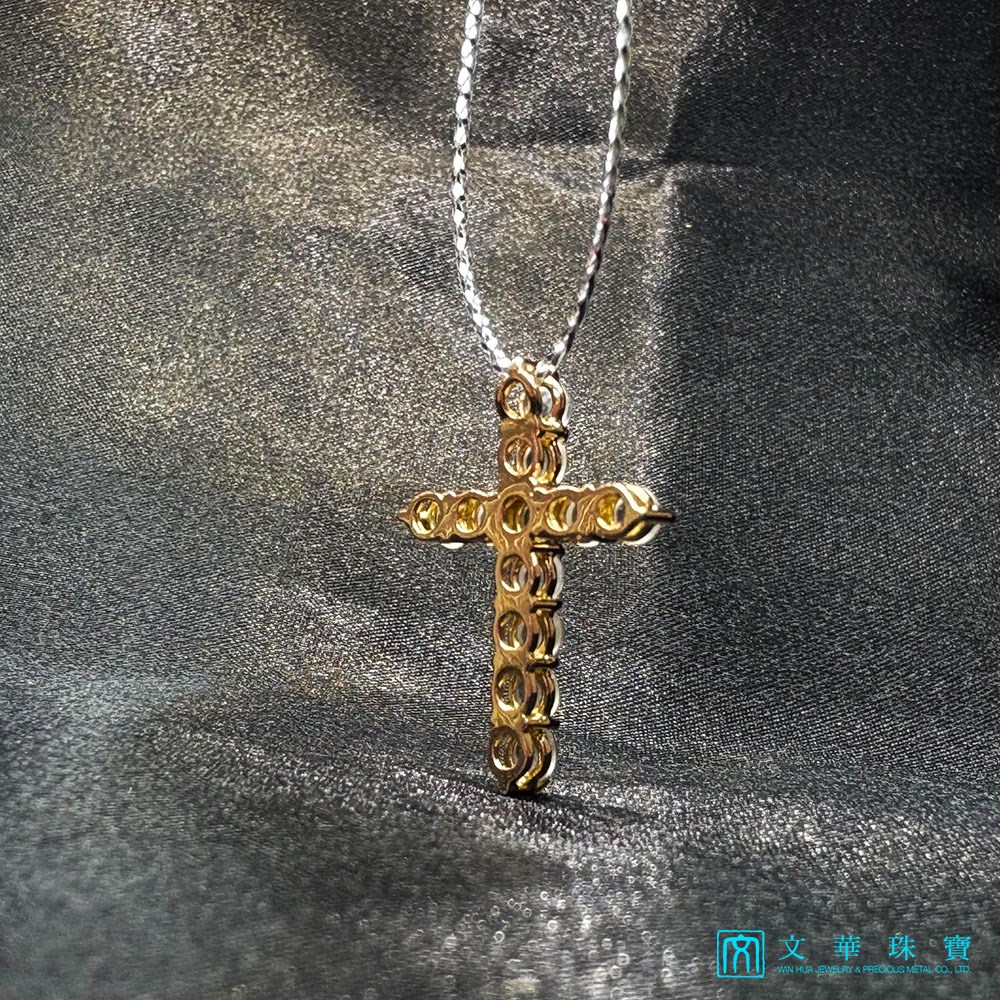 玻璃種蛋面玫瑰金十字架