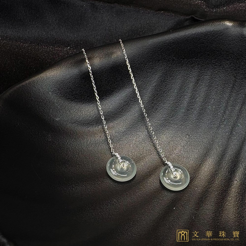 玻璃種平安扣耳環